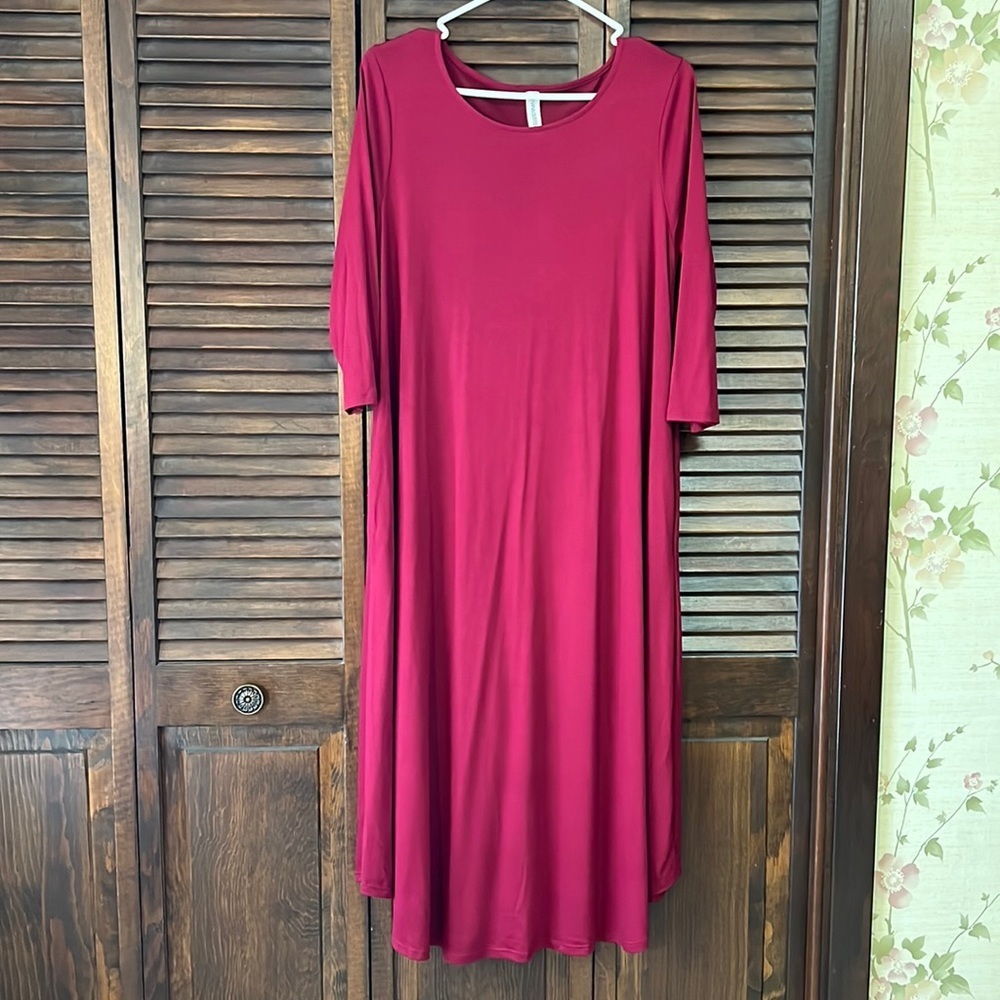 Zenana Outfitters Burgundy Maroon Dress Size M